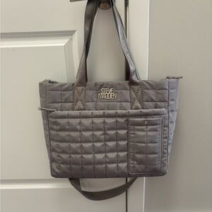 Steve Madden Silver Quilted Tote Bag